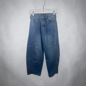 Your Cute Jeans Medium Wash Paneled Balloon Leg Barrel Jeans Size 0